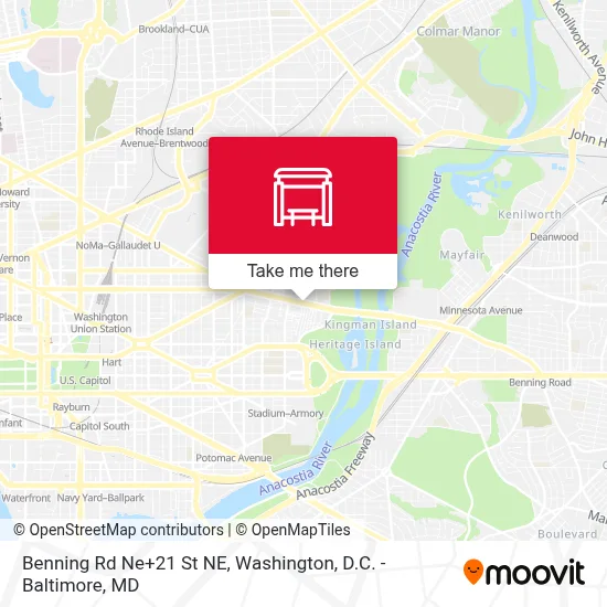 Benning Rd Ne+21 St NE map