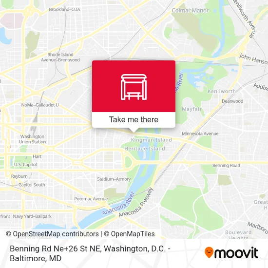 Benning Rd Ne+26 St NE map