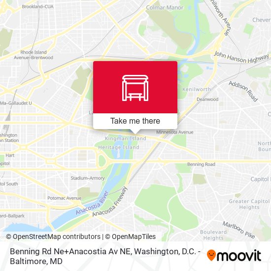 Benning Rd Ne+Anacostia Av NE map