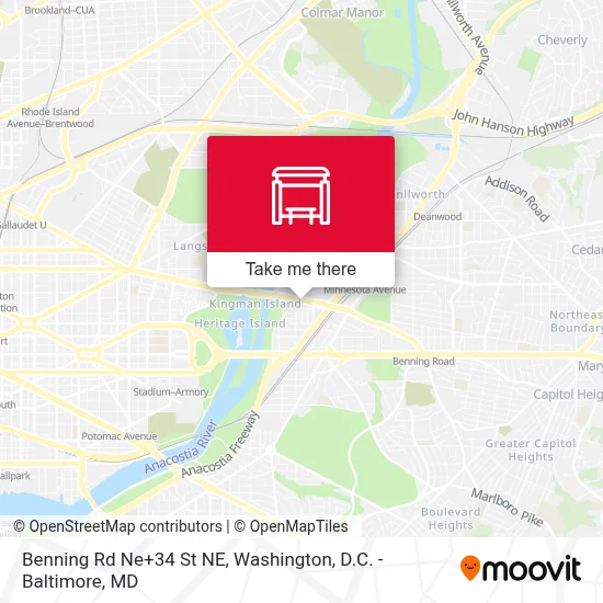 Benning Rd Ne+34 St NE map