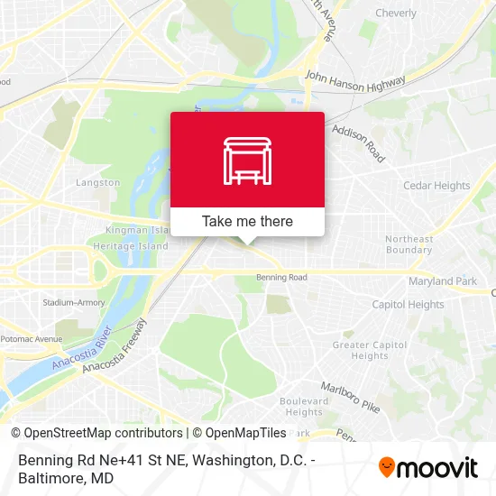 Benning Rd Ne+41 St NE map