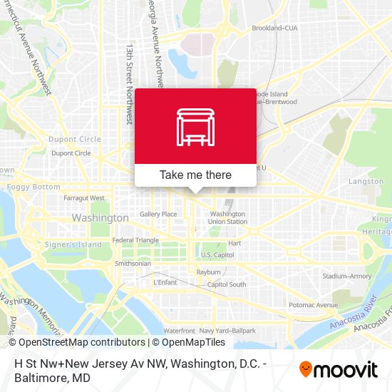Mapa de H St Nw+New Jersey Av NW