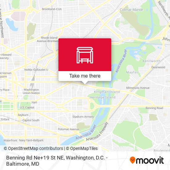 Benning Rd Ne+19 St NE map