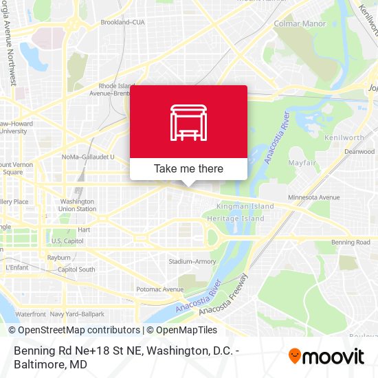 Benning Rd Ne+18 St NE map