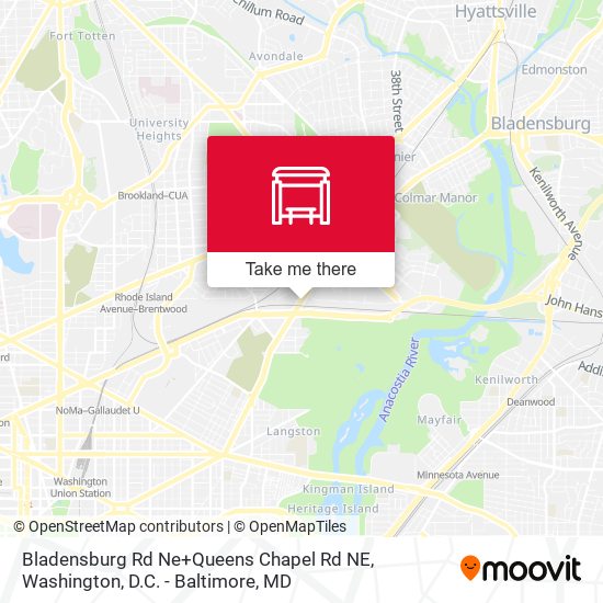 Bladensburg Rd Ne+Queens Chapel Rd NE map