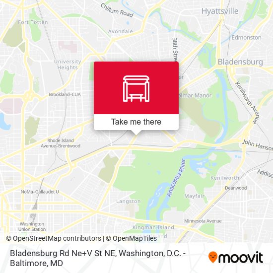 Bladensburg Rd Ne+V St NE map
