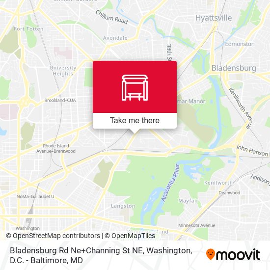 Mapa de Bladensburg Rd Ne+Channing St NE