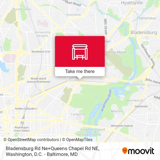 Mapa de Bladensburg Rd Ne+Queens Chapel Rd NE