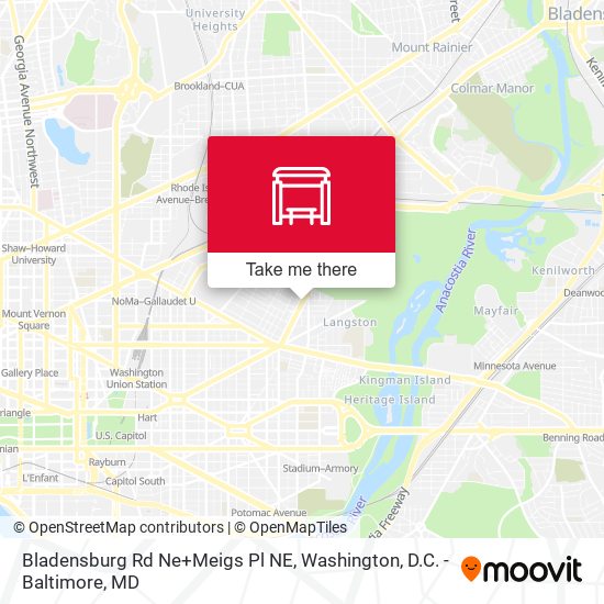 Mapa de Bladensburg Rd Ne+Meigs Pl NE