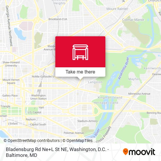 Bladensburg Rd Ne+L St NE map
