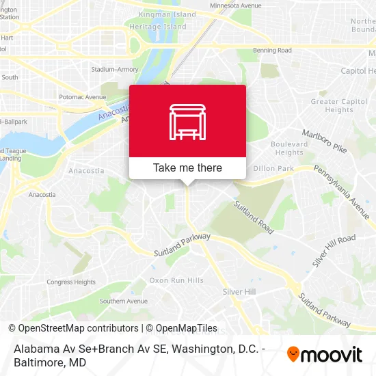 Alabama Av Se+Branch Av SE map