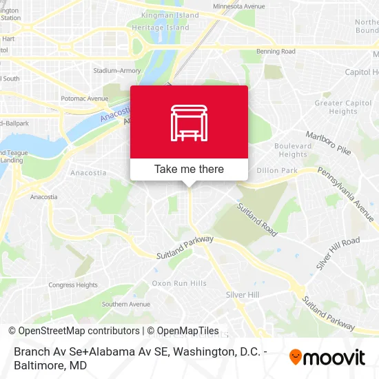 Branch Av Se+Alabama Av SE map