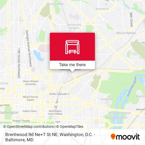 Brentwood Rd Ne+T St NE map