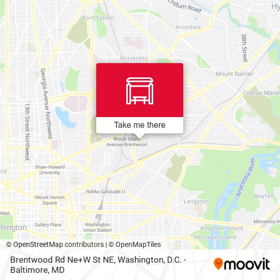 Brentwood Rd Ne+W St NE map