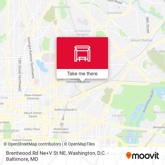 Mapa de Brentwood Rd Ne+V St NE