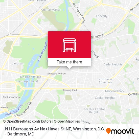 N H Burroughs Av Ne+Hayes St NE map