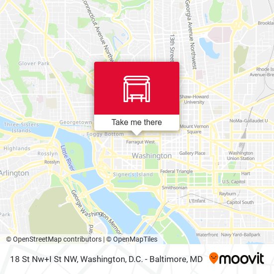 18 St Nw+I St NW map