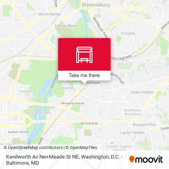 Mapa de Kenilworth Av Ne+Meade St NE