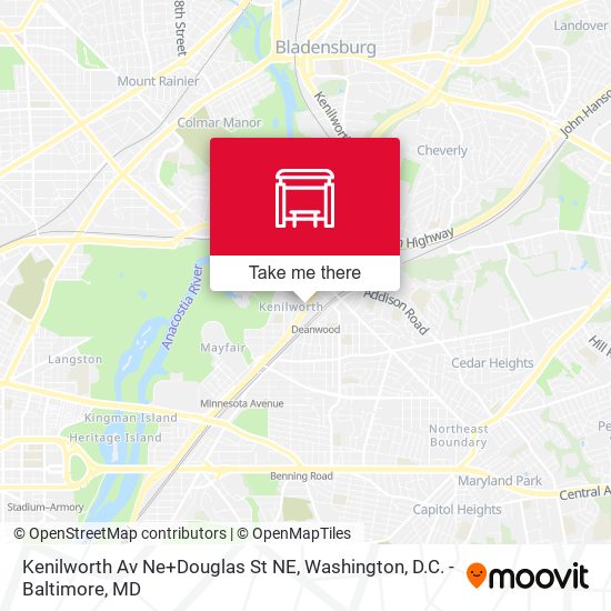 Kenilworth Av Ne+Douglas St NE map