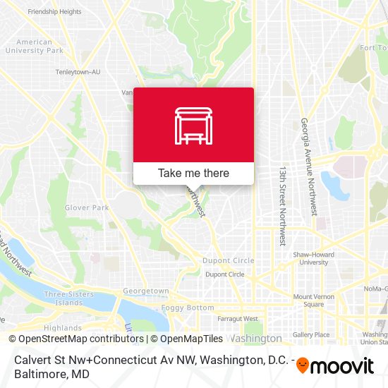 Mapa de Calvert St Nw+Connecticut Av NW