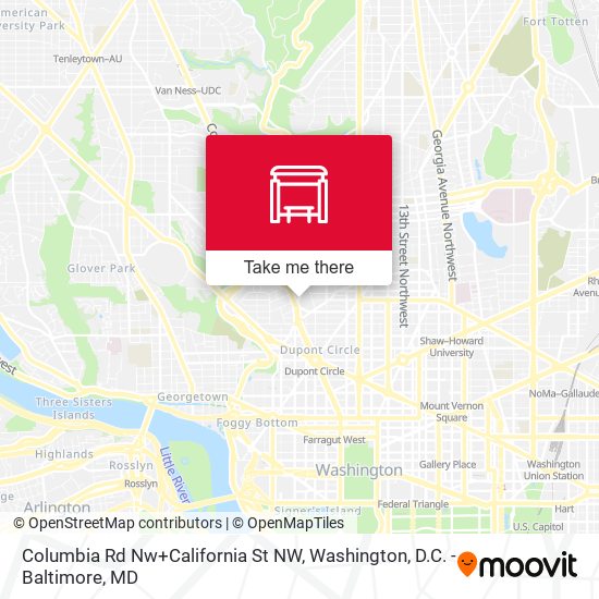Columbia Rd Nw+California St NW map