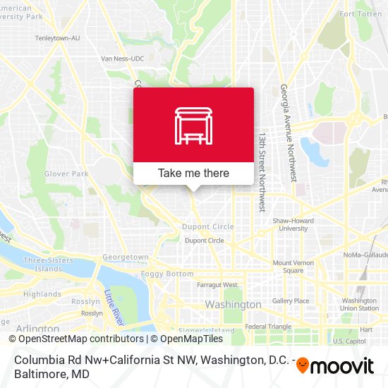 Columbia Rd Nw+California St NW map