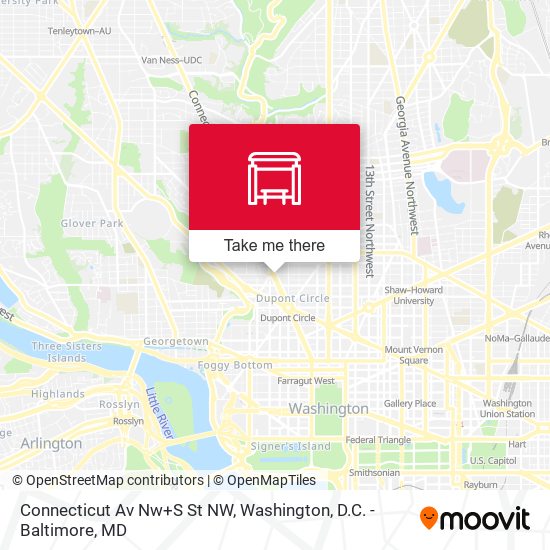 Connecticut Av Nw+S St NW map