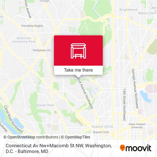 Connecticut Av Nw+Macomb St NW map