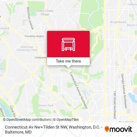 Mapa de Connecticut Av Nw+Tilden St NW