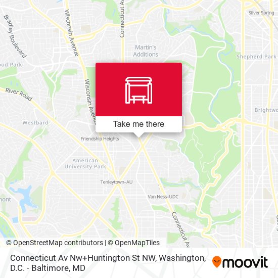 Mapa de Connecticut Av Nw+Huntington St NW