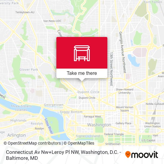Mapa de Connecticut Av Nw+Leroy Pl NW