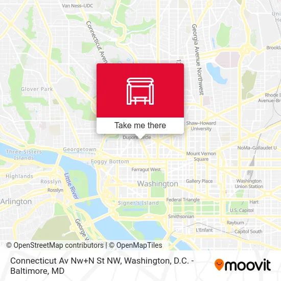 Connecticut Av Nw+N St NW map