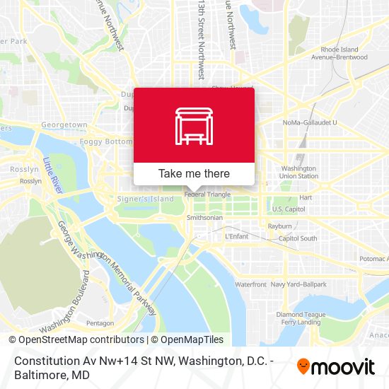 Constitution Av Nw+14 St NW map