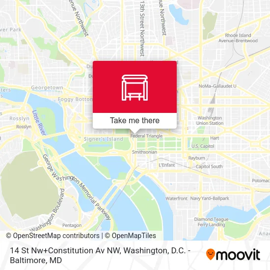 14 St Nw+Constitution Av NW map