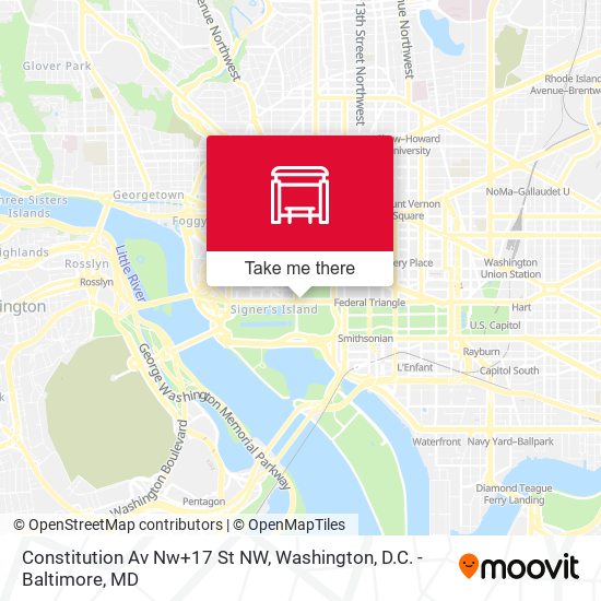 Constitution Av Nw+17 St NW map