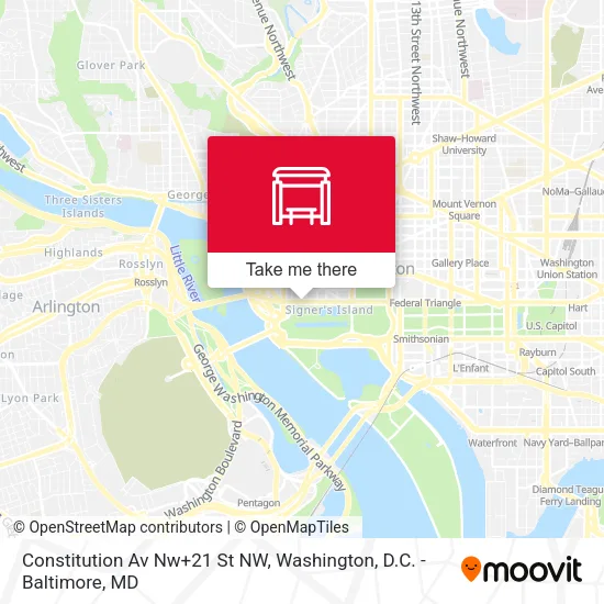 Mapa de Constitution Av Nw+21 St NW