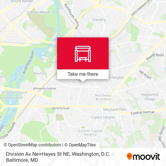 Division Av Ne+Hayes St NE map