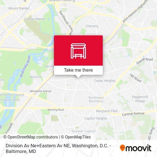 Division Av Ne+Eastern Av NE map