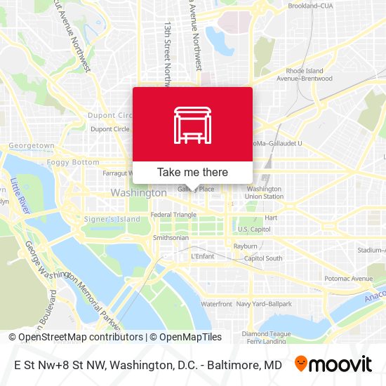 Mapa de E St Nw+8 St NW