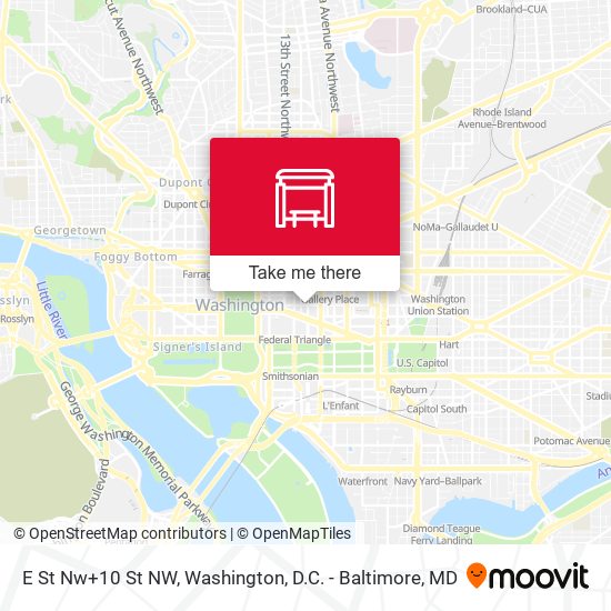 Mapa de E St Nw+10 St NW