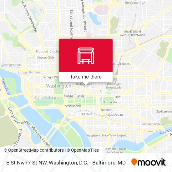 Mapa de E St Nw+7 St NW