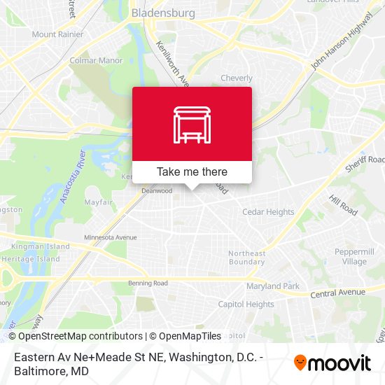 Eastern Av Ne+Meade St NE map