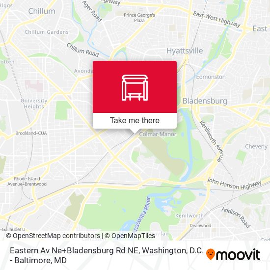 Eastern Av Ne+Bladensburg Rd NE map
