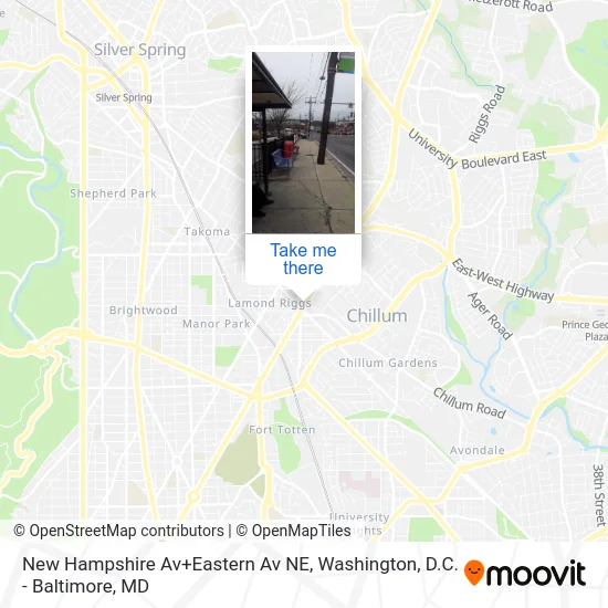 New Hampshire Av+Eastern Av NE map