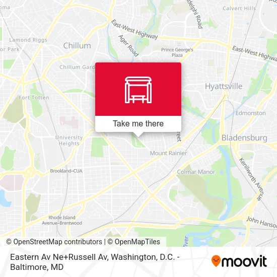 Eastern Av Ne+Russell Av map