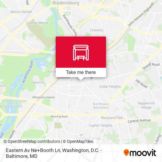 Eastern Av Ne+Booth Ln map