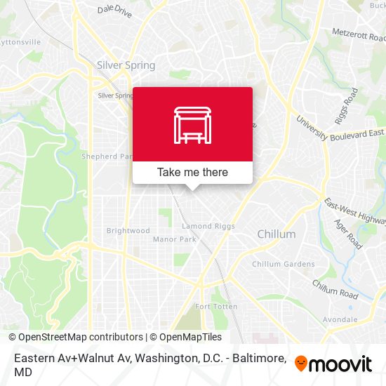 Eastern Av+Walnut Av map