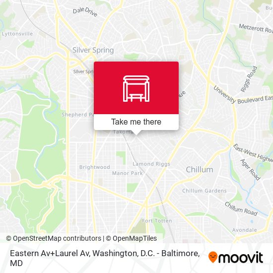 Eastern Av+Laurel Av map