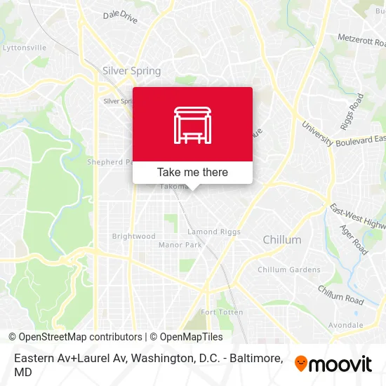 Eastern Av+Laurel Av map