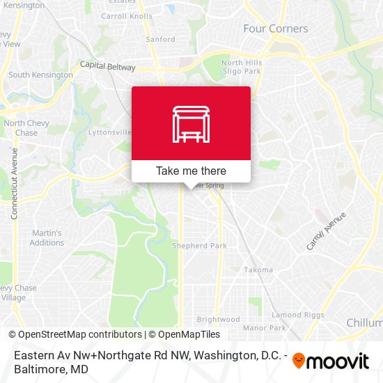 Eastern Av Nw+Northgate Rd NW map